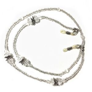 Cased Glass & Crystal Beads Eyeglass Chain